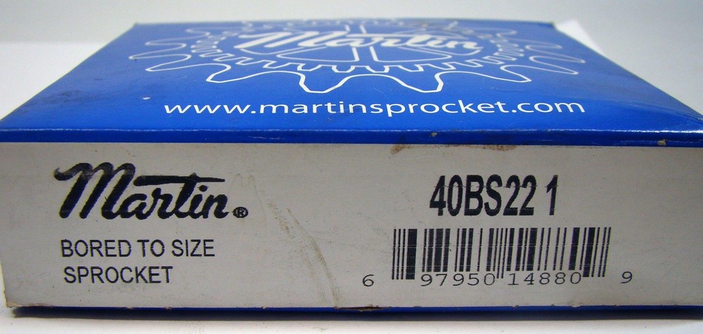 Martin Bored to Size Sprocket 40BS221 1″ Bore 22 Teeth In Factory Box NOS NIB