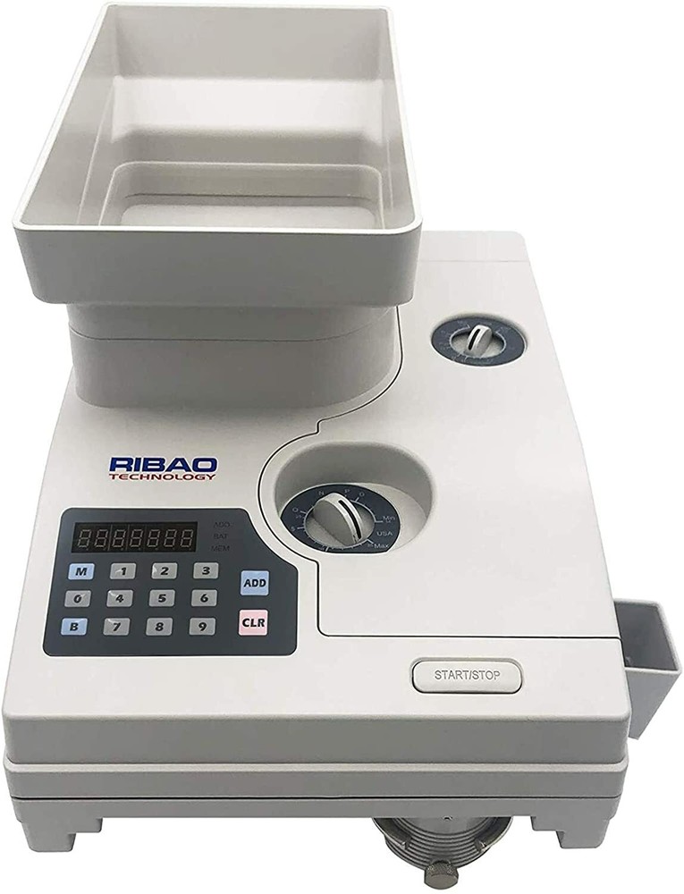 Ribao HCS-3300 High Speed Coin Counter, Bank Grade Coin Sorter with Large Hopper