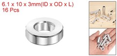 16Pcs Aluminum Spacer 10mm OD x 6.1mm ID x 3mm Length for M6 Screw