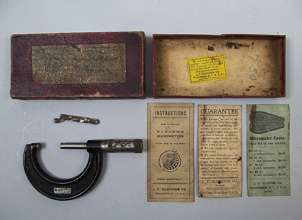 Slocomb Outside Micrometer Caliper 2″ No. 27 In Original Box Vintage