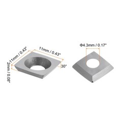 3pcs 11mm Square Carbide Cutters with 2″ Edge Radius Replacement Cutter Knives