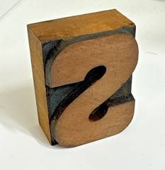 Vintage Letterpress WOOD LETTER S “S” PRINT TYPE Printing 2″