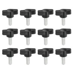 12 Pcs M6 x 16mm Tee Thumb Screws, 27mm Width Carbon Steel Tee Wing Knobs Screws