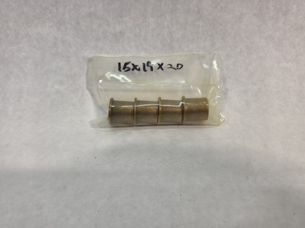 Flanged Bronze Sleeve Bushing / Plain Bearing Size: 15mm ID x 19mm OD x 20 mm