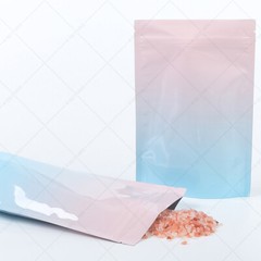 5x7in Glossy Pink&Blue Foil Mylar Stand Up Zip Lock Bag w/ Desiccant