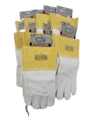 Ironcat Welding Gloves, Gauntlet Cuff, Wing Thumb, A Cowhide, XL, 9 PK 6010/XL