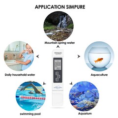 LCD Digital Water Quality Tester TDS EC/PH/PH PH Paper Meter&TEMP Swimming Pools