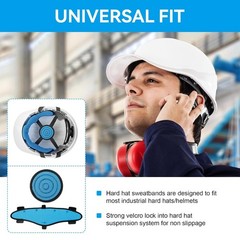 Hard Hat Sweatband and Top Pad for Safety Helmet, Washable Hard Hat Cooling Line