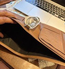 Moterm Personal Wide Luxe 2.0 Full Grain Leather Vegetable Tan In Dune Color