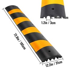 VEVOR Modular Rubber Traffic Speed Bump 2 Channel Cable Protector Ramp
