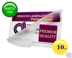 10 Mil MATTE/Clear Military Card Hot Laminating Pouches 2-5/8 x 3-7/8 (100/pack)