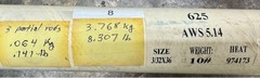 8.3 pounds 625 Weld rod AWS 5.14 (ERNiCMo-3) 1/8″ 36″ long Inconel TIG