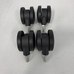 LOT 4 Colson PUT75644BK 3” Black Twin Wheel Furniture Caster 3/8” x 1” Stem