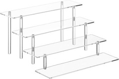 4 Tier Acrylic Display Risers, Clear Perfume Organizer Stand, Large