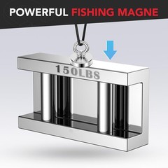 Strong Neodymium Fishing Magnets 150 Lbs68 KG Pulling Force Rare Earth Magnet…
