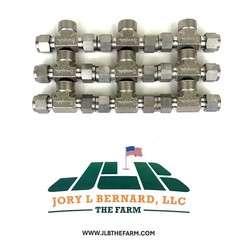 SWAGELOK, LOT OF 9, SS-600-3TTF, BRANCH TEE, 3/8″T x 3/8″T x 1/4″FNPT, SST, NEW