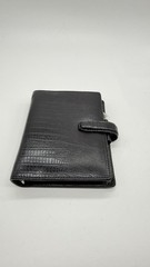 Rare Filofax Pocket Topaz Black leather Organizer Planner unused retired