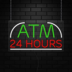 ATM 24 Hours Sign for Business Displays | LED Flex Neon | 37″W x 20″H x 1″D