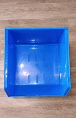 Lot Of 3 Akro-Mils 30270 Blue Hang/Stack Storage Bins Plastic; 18″X 16 1/2″X 11″