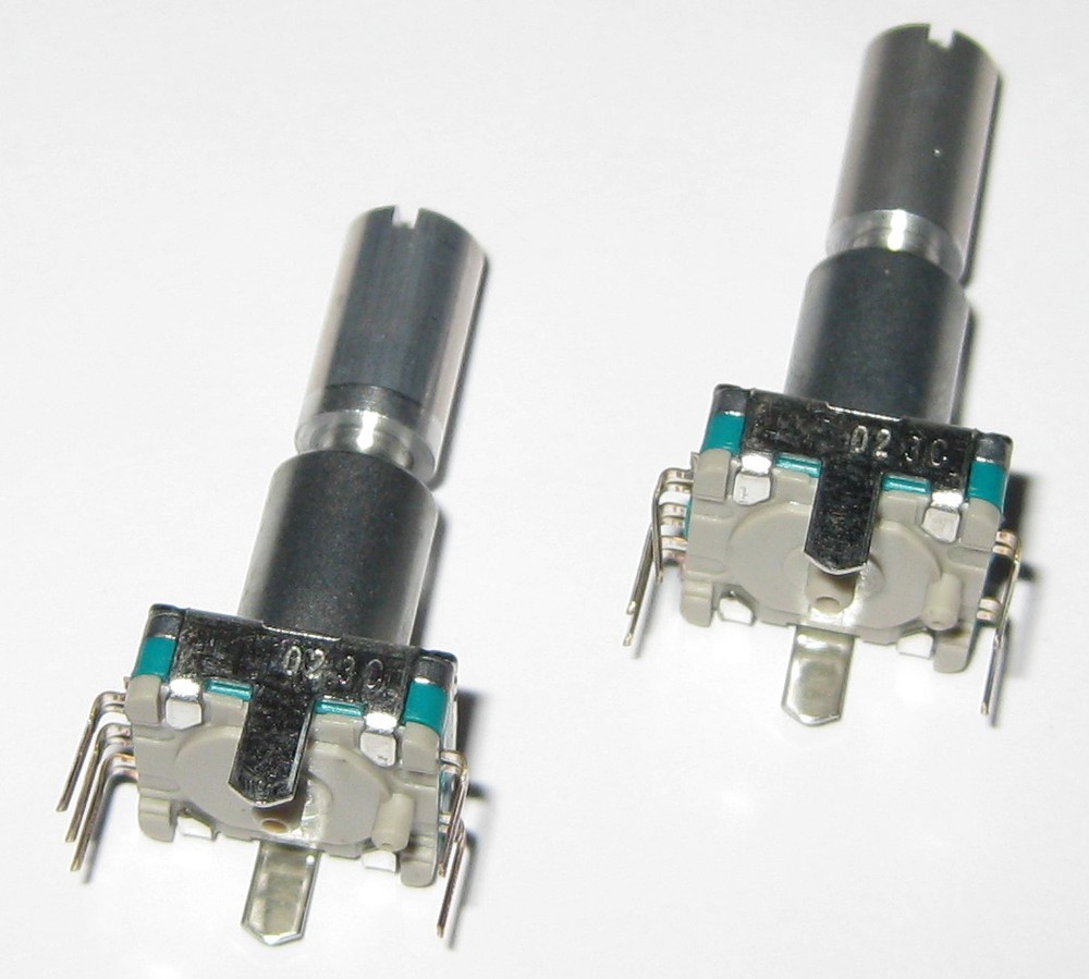 2 X Alps Rotary Encoder w/ Momentary Switch – 30 Detent / 360 Degrees – PC Board