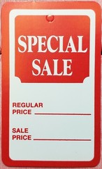 1000 Red White Special Sale Coupon Merchandise Price Tags Large Unstrung Label