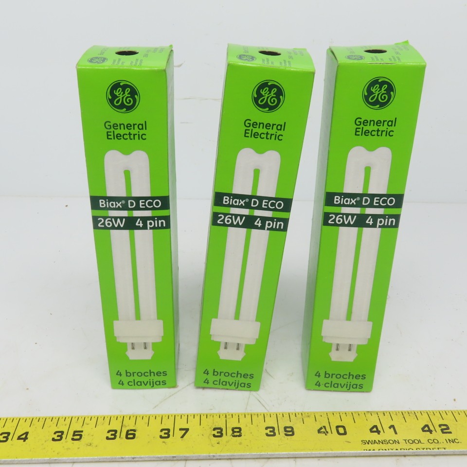 GE 976138 F26DBX/841/ECO4P Ecolux 26 Watts 4 Pin Base 1800 Lumen Lot of 3