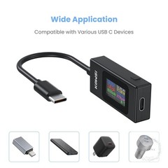 USB C Tester Power Meter 4-30V 0-6.5A Digital Multimeter, Type C Voltage Current