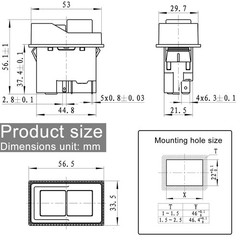 KJD17/120V Switch 5-Pin 16A Push Button Solenoid (1-Pack) 120V