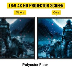 VEVOR Tripod Projector Screen with Stand 70 inch 4K HD 16:9 Home Cinema Portable
