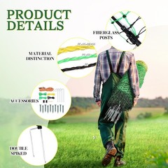 Electric Fence Chicken Netting Kit, 48″ X 164′, Solar Electric Fence for Poultry