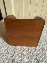 VTG Levenger Wood 3 Slot Desk Organizer Storage Box Office Supplies 1980’s