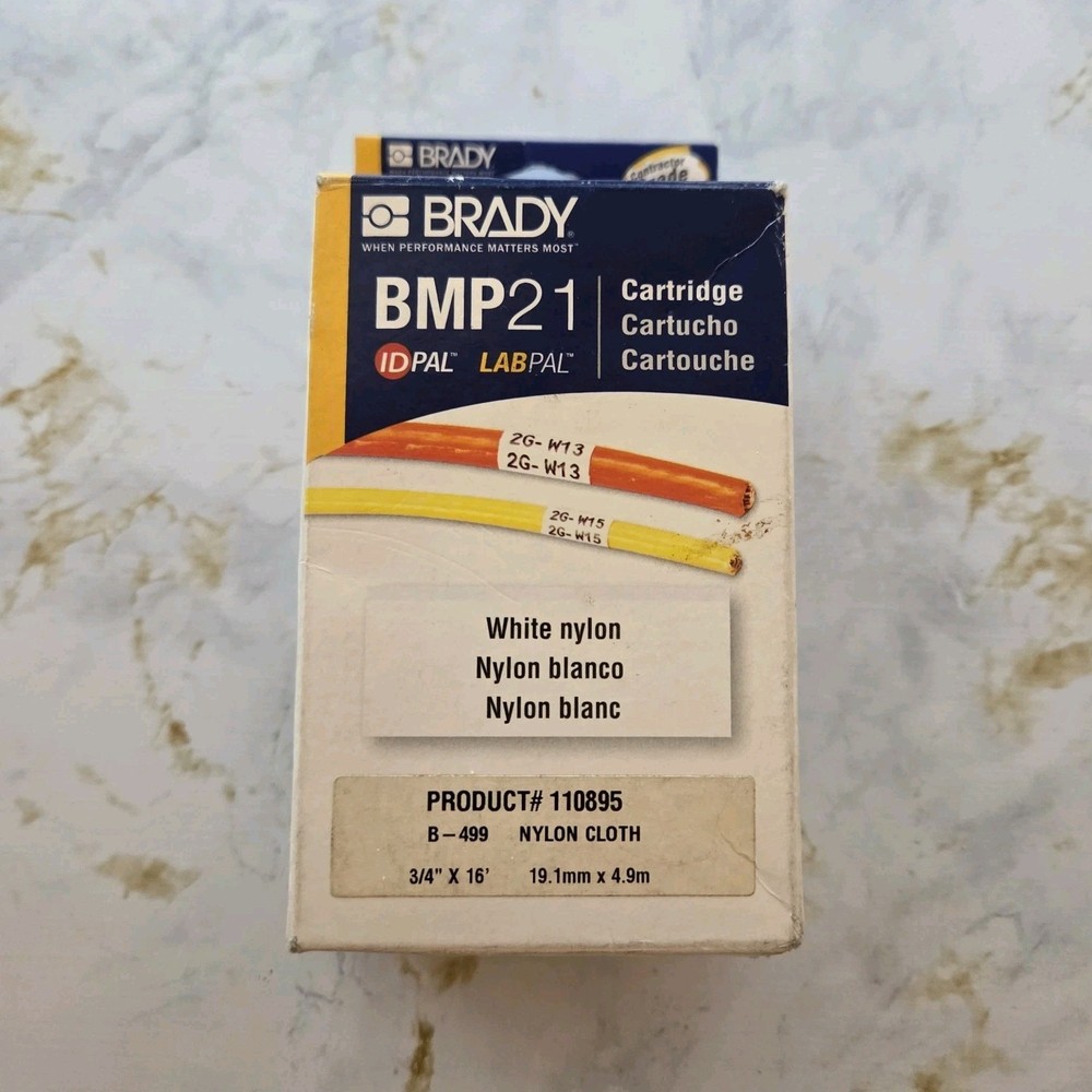 Brady BMP21 Thermal Cartridge White Nylon Cloth 3/4 in MPN 110895