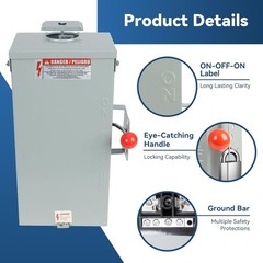 100A Manual Transfer Switch for Generator, 24000W General-Duty Double-Throw