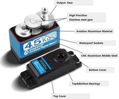 45KG High Torque Coreless Servo Motor with Stainless Steel Gear – 180 Degrees