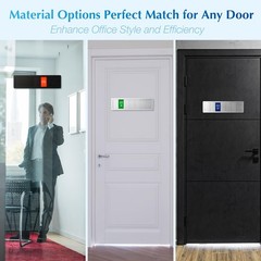 Office Door Signs,7 Options-Do Small Signage, Brushed Silver with Multicolor