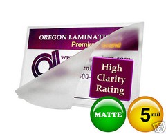 MATE/MATTE Military Card Hot Laminating Pouches 2-5/8 x 3-7/8 [pk of 100] 5 Mil
