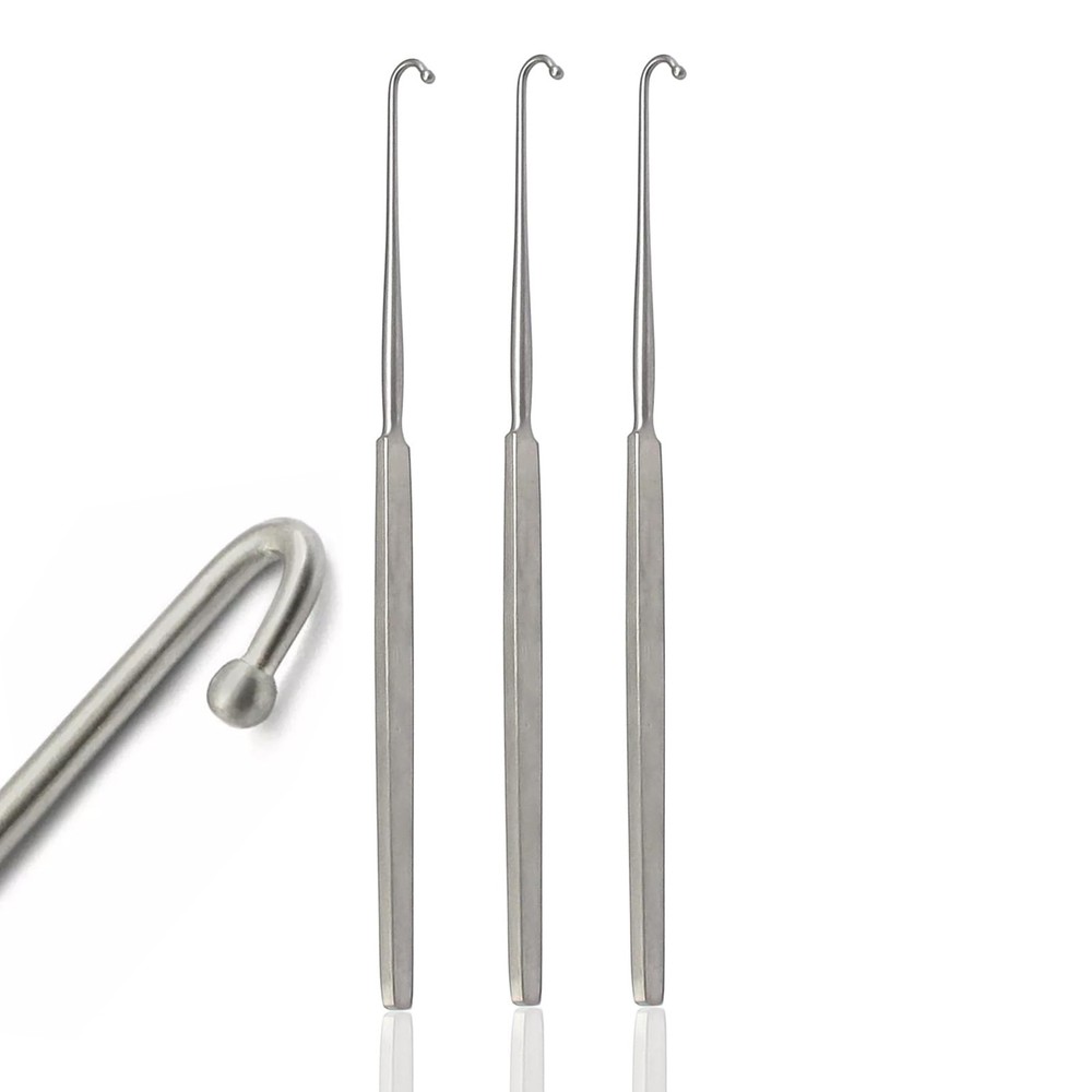 3 Pcs Spay Snook Hook 8″ Ball Tip Veterinary Surgery Instruments