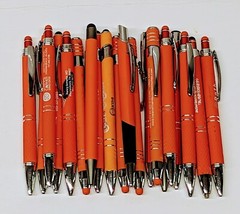 20ct Lot Misprint Metal Retractable Click Pens: ORANGE Tangerine/Tiger/Merigold