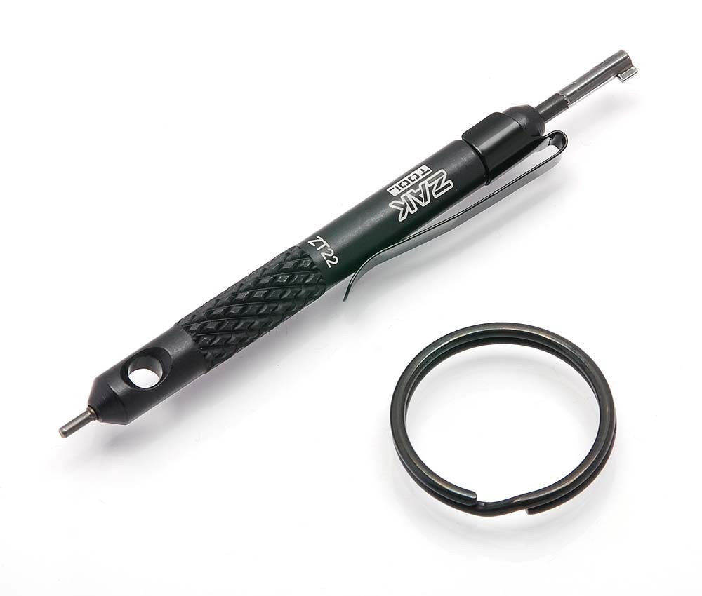 ZAK Tools Dual Handcuff Key, Black with Ring and Clip ZT22 Window Punch