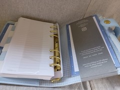 NIB Kikki K Blue Gold Spots Leather Personal Planner Notebook Calendar