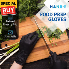 Black Nitrile Disposable Gloves Medium, 50 Count – BBQ, Tattoo, Hair Dye, Cookin