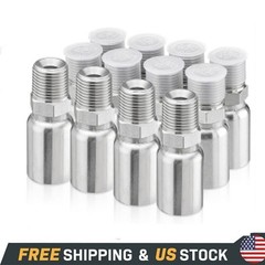 12 Pack 1/2″ NPTF Hydraulic Hose End Fittings, 1/2″ I.D. Hose x 1/2″ NPTF Male