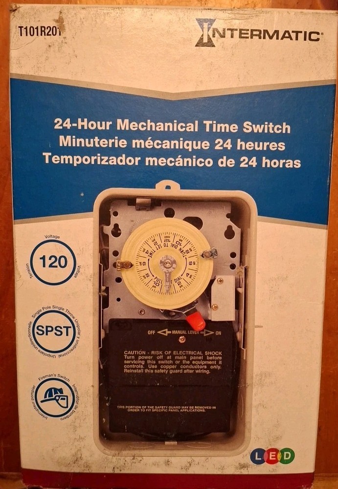 Intermatic T101R201 Time Switch 125 VAC 60 Hz 40 Amp SPST New