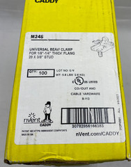 BOX OF 100 Nvent Caddy M24S Universal Beam Clamps 1/8″-1/4″ Flange w/Stud Bottom