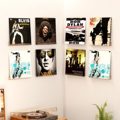 upsimples 8 Pack Vinyl Record Wall Mount Shelves, 12″ 12×1.7, Clear