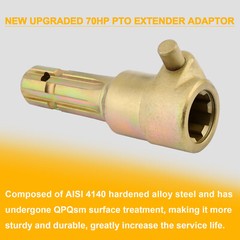 Upgraded PTO Extender Adapter for Tractor, 1-3/8″ & 6 Spline Female & Male 70HP