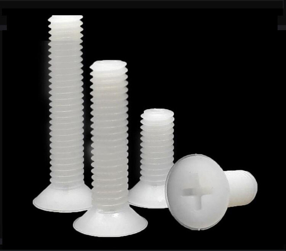US Stock 50pcs M4 x 12mm Nylon screws countersunk head flat head screws White