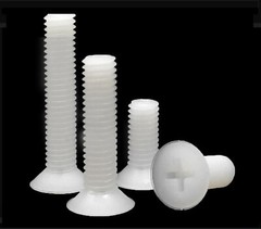 US Stock 50pcs M4 x 12mm Nylon screws countersunk head flat head screws White
