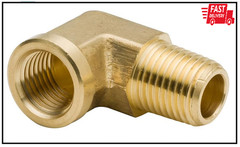 1/8 Inch Brass Street 90 Degree Elbow 1/8″ NPT 1/8, Pack Of 2,Brass