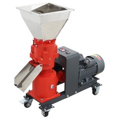 6mm Sheep/Pig Feed Pellet Mill Machine with Stainless Square Hopper 3Roller 220V